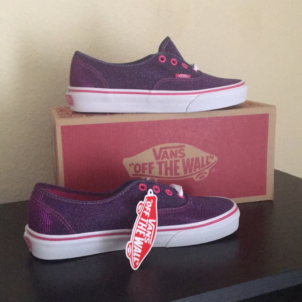Vans shimmer magenta purple pink sparkle shoes